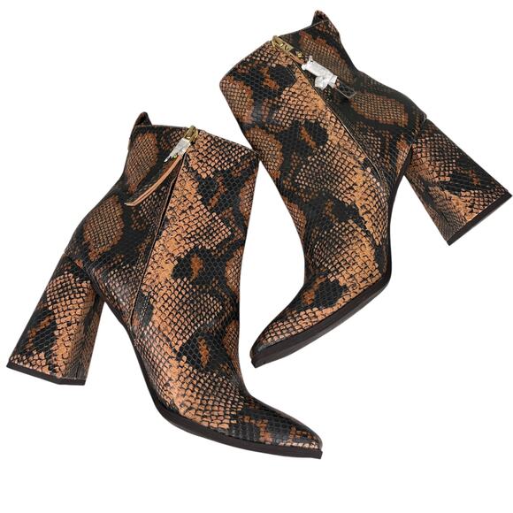 Circus Sam Edelman Pascha Boots 10 Brown Snake Print New - Picture 9 of 11